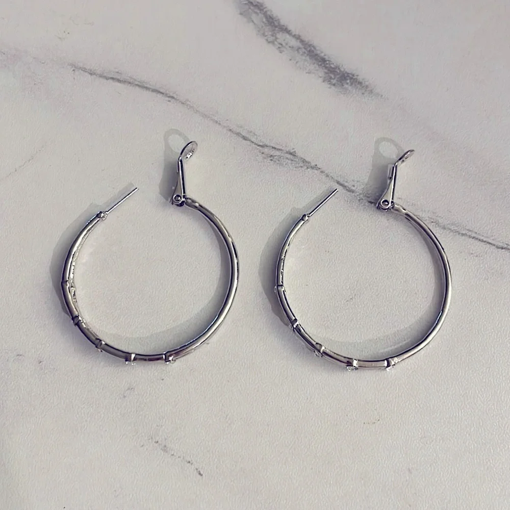 Y2K Inspired Silver Hoop Earrings